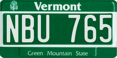 VT license plate NBU765