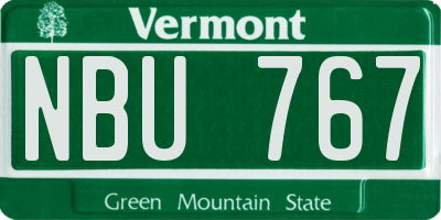 VT license plate NBU767