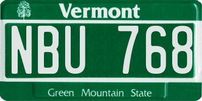 VT license plate NBU768