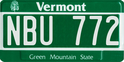 VT license plate NBU772