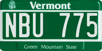 VT license plate NBU775
