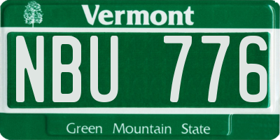VT license plate NBU776