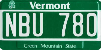 VT license plate NBU780