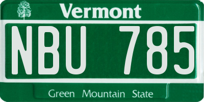 VT license plate NBU785
