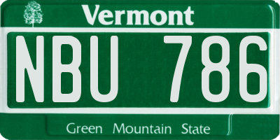 VT license plate NBU786
