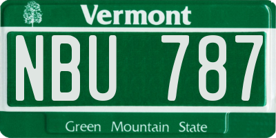 VT license plate NBU787