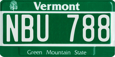 VT license plate NBU788