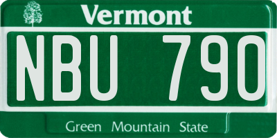 VT license plate NBU790