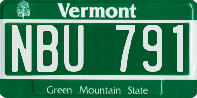 VT license plate NBU791