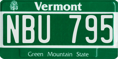 VT license plate NBU795