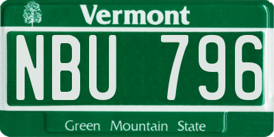 VT license plate NBU796