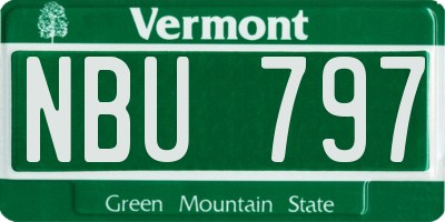 VT license plate NBU797
