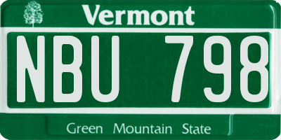 VT license plate NBU798