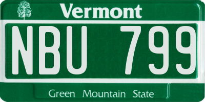 VT license plate NBU799