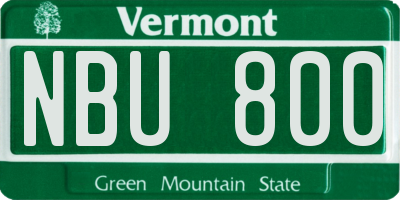 VT license plate NBU800