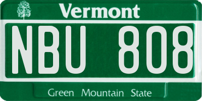 VT license plate NBU808