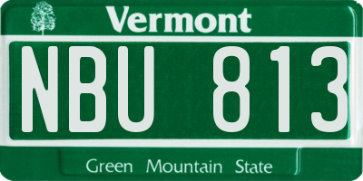 VT license plate NBU813