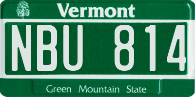 VT license plate NBU814