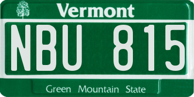 VT license plate NBU815