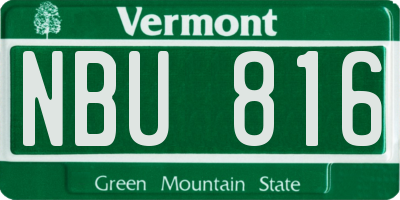 VT license plate NBU816