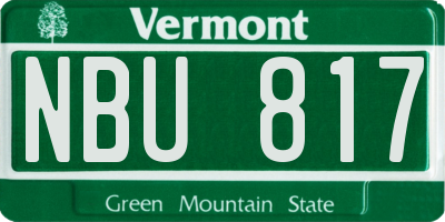 VT license plate NBU817