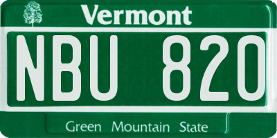 VT license plate NBU820