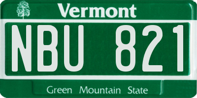 VT license plate NBU821