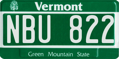 VT license plate NBU822