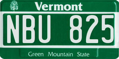 VT license plate NBU825