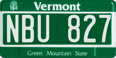 VT license plate NBU827