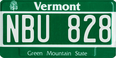 VT license plate NBU828