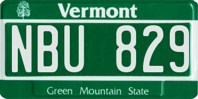 VT license plate NBU829