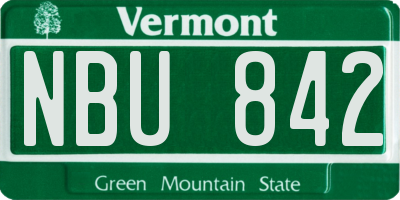 VT license plate NBU842