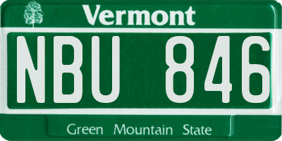 VT license plate NBU846
