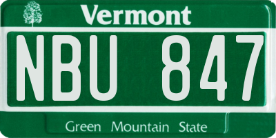 VT license plate NBU847
