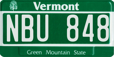 VT license plate NBU848