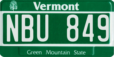 VT license plate NBU849