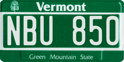 VT license plate NBU850