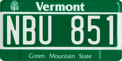 VT license plate NBU851