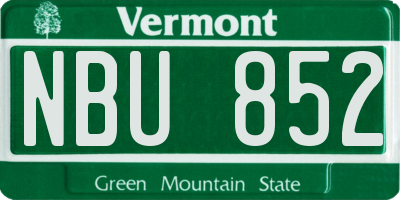 VT license plate NBU852