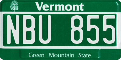 VT license plate NBU855