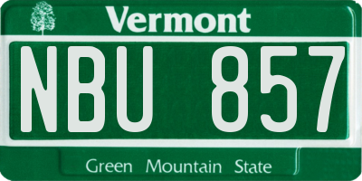 VT license plate NBU857