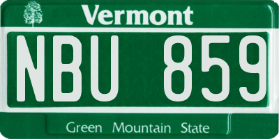VT license plate NBU859