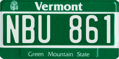 VT license plate NBU861