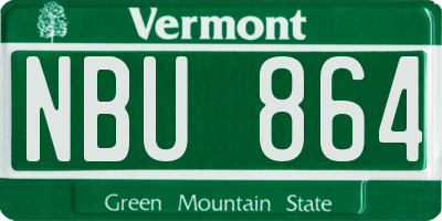 VT license plate NBU864