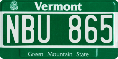 VT license plate NBU865