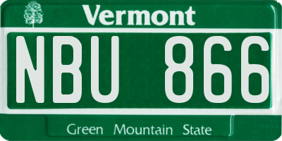 VT license plate NBU866