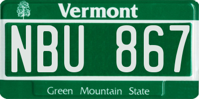 VT license plate NBU867