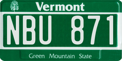 VT license plate NBU871