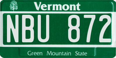 VT license plate NBU872